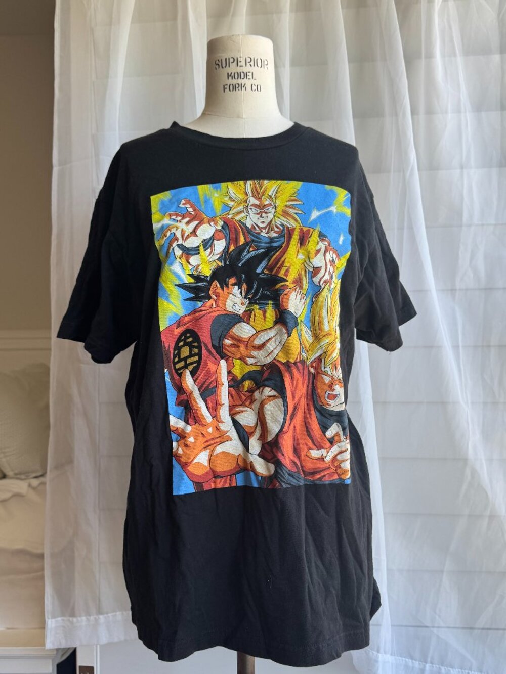 black graphic tee